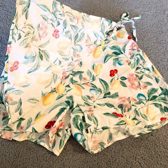 NWT OLD NAVY FRUIT PRINT FAUX-WRAP LINEN SKORT - SIZE L PETITE - Picture 7 of 10